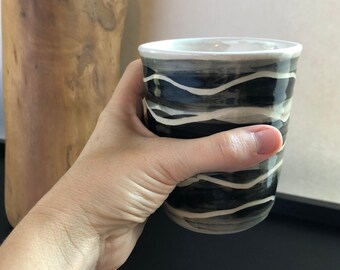 Unique Black & White Ceramic Tumbler