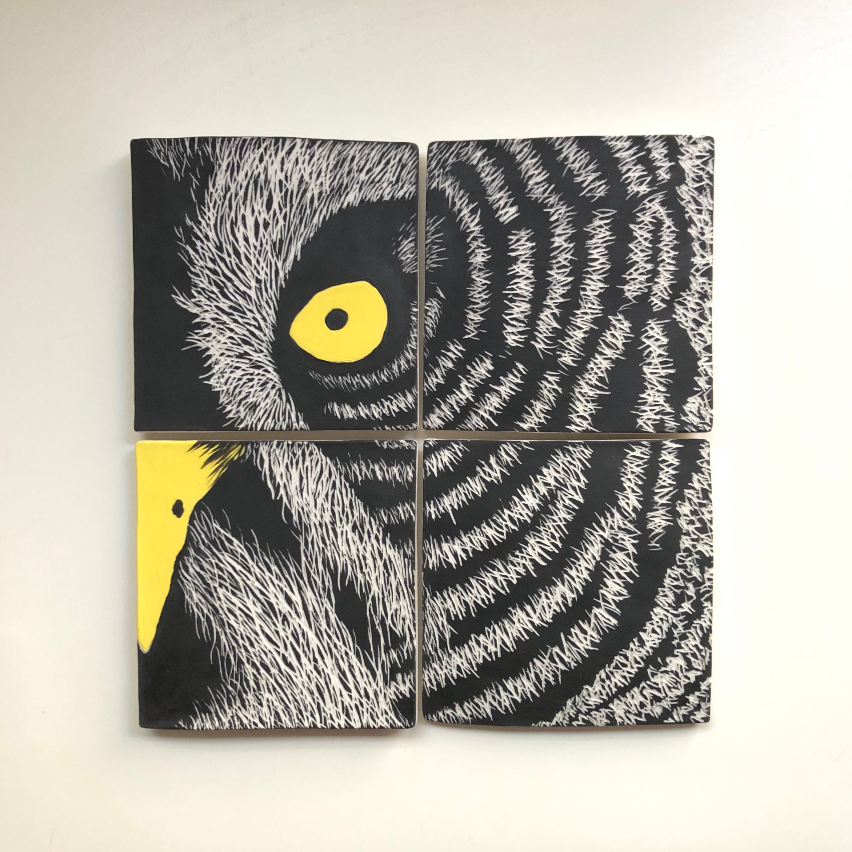 Arte del búho Gran gris búho niño habitación cerámica | Etsy