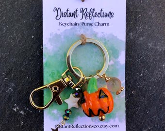 Keramik Kürbis Keychain | Halloween Geldbeutel Anhänger