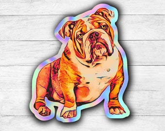 English Bulldog Holographic Sticker