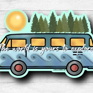 Exploring the World Van Sticker