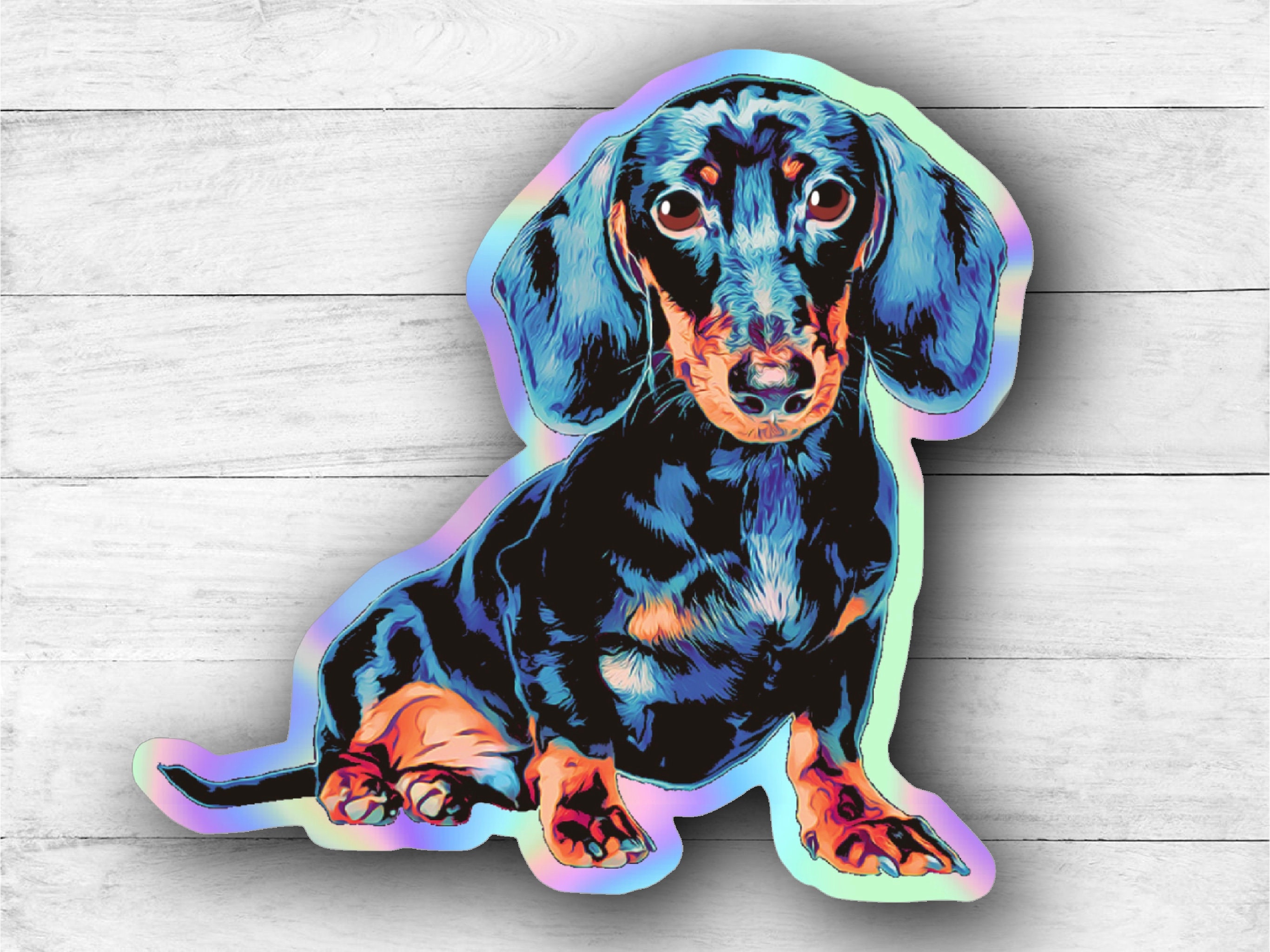 Dachshund Dog Holographic Sticker