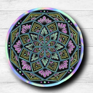 Mandala Floral Holographic Sticker