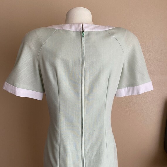 Vintage 80s Leslie Fay Size 10 Mint Green Suit Dr… - image 8