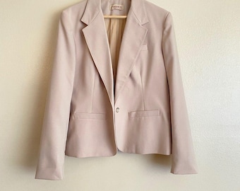 Blazer vintage Cambridge Jack Winter Design para mujer, talla 16, beige tostado, de un botón