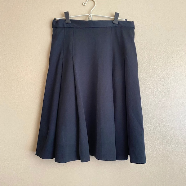 BGDK Women's Circle Skater Skirt - Navy, X-Large, Rayon Blend, Elastic Waist