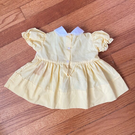 Vintage Yellow Size 9 Baby Girl Doll Baby Dress B… - image 4