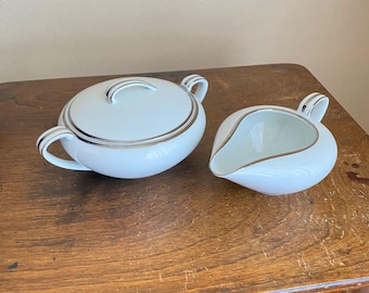 Noritake Silverdale Fine China 5594 Juego de crema y azúcar japonés de 2 piezas para servir vintage