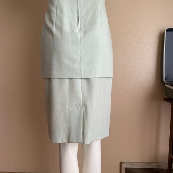 Vintage 80s Leslie Fay Size 10 Mint Green Suit Dr… - image 9