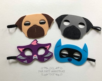 SET OF 4 Puppy Dog Pals Party Masks,Puppy Dog Pals Party,Puppy Dog Pals Party Favors,Puppy Dog Pals Birthday, Puppy Dog Pals Banner,Pug Mask