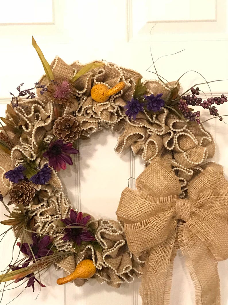 Fall Decor Rustic Wreath Farmhouse Decor Autumn Farmhouse Wreath Farmhouse Wreath Rustic Burlap Wreath Country Burlap Fall Wreath