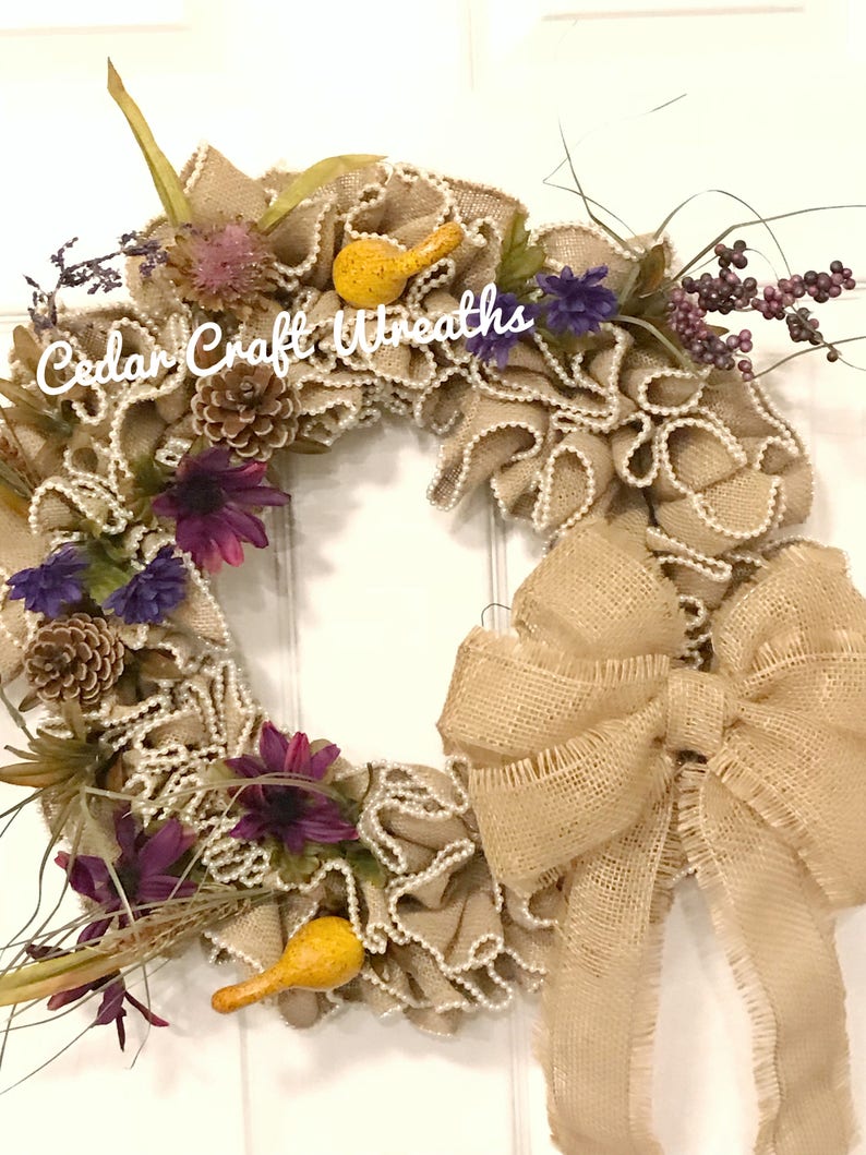 Fall Decor Rustic Wreath Farmhouse Decor Autumn Farmhouse Wreath Farmhouse Wreath Rustic Burlap Wreath Country Burlap Fall Wreath