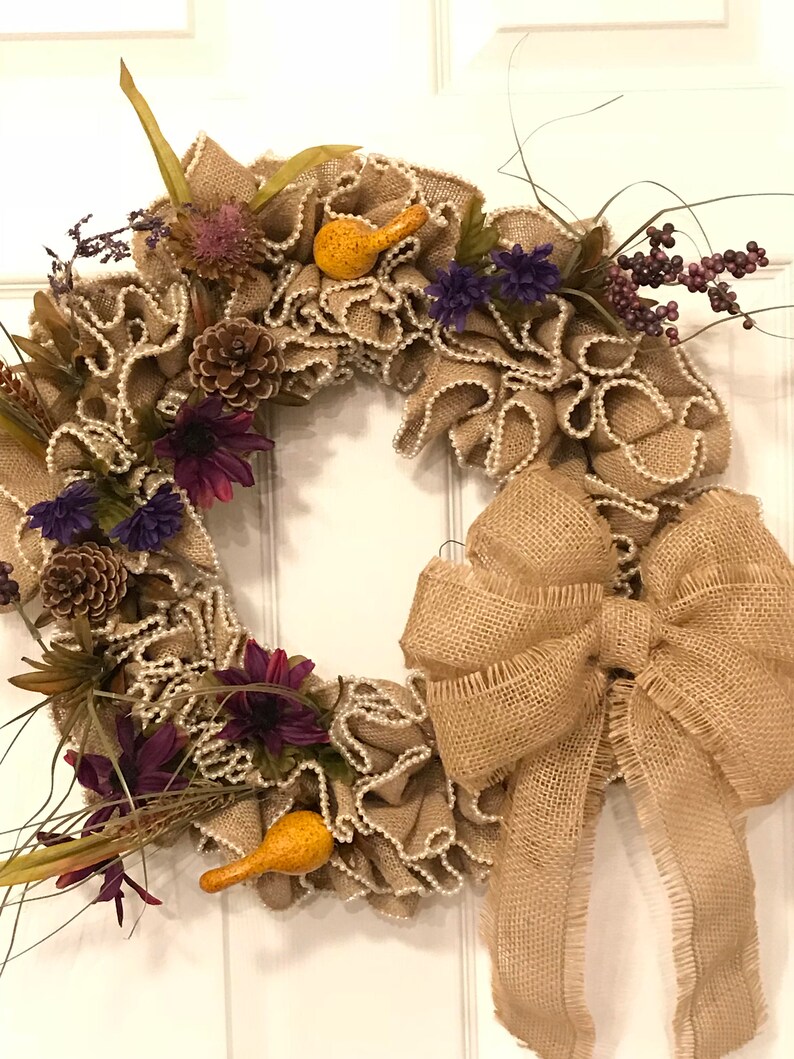 Fall Decor Rustic Wreath Farmhouse Decor Autumn Farmhouse Wreath Farmhouse Wreath Rustic Burlap Wreath Country Burlap Fall Wreath