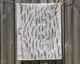 Eucalyptus Rosea Handprinted Tea Towel