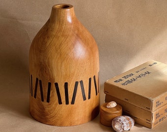 XL Vintage Lychee Wood Vessel / Vase