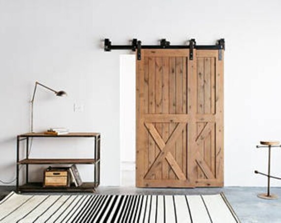 INMOZATA 6FT/183cm Barn Door Sliding Kit, Carbon Steel Sliding Door Track Kit For Wood Door