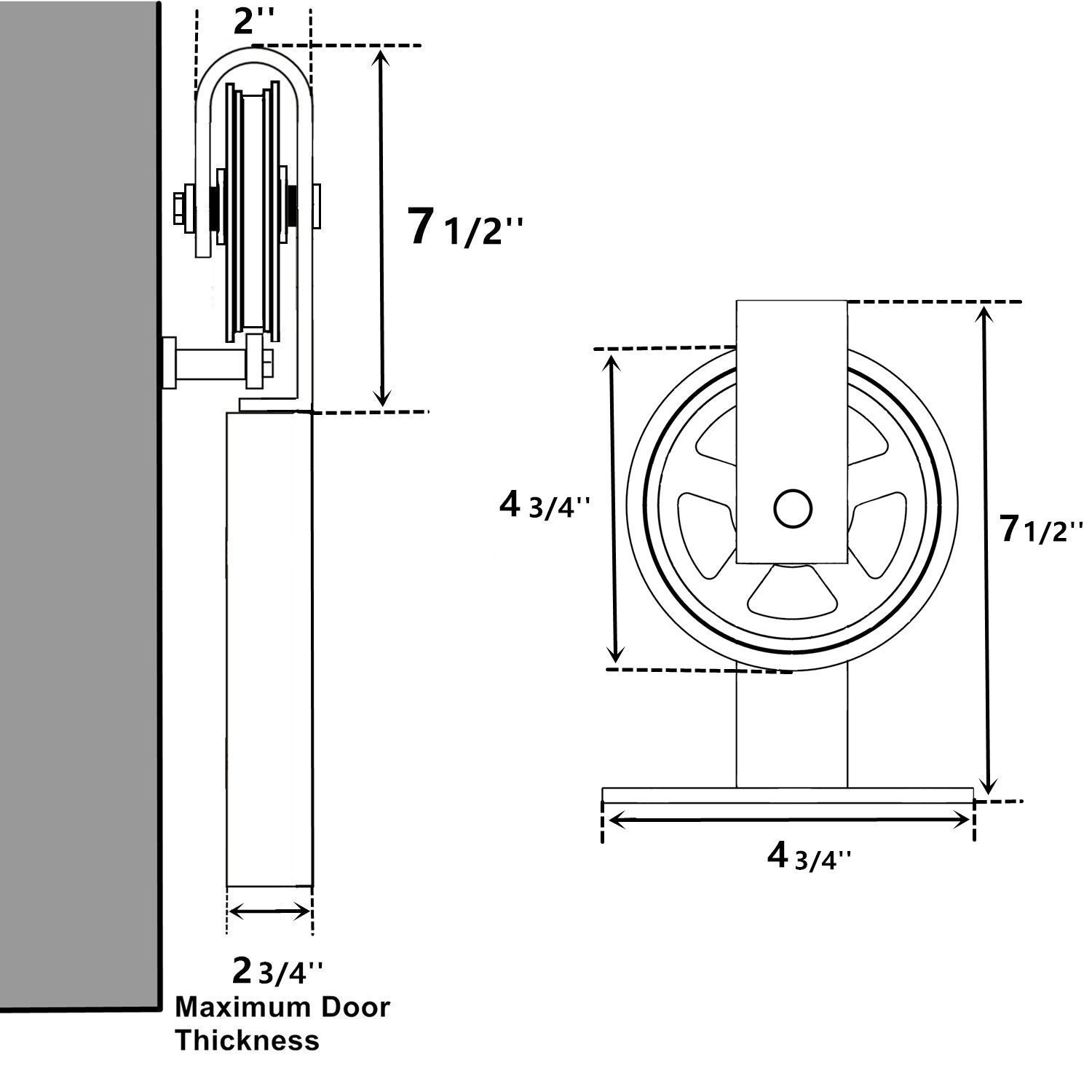HOMACER Single Sliding Barn Door Hardware Kit 7FT Track Bend Etsy