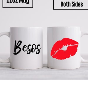 Besos Mug- Kiss Mug- Gifts for Her- Valentine&#39;s Day Gift- Gifts for Coffee Lovers-Tea Mug-Fun Mugs-Kiss Gift-Love Gift- Besos - Lips Mug