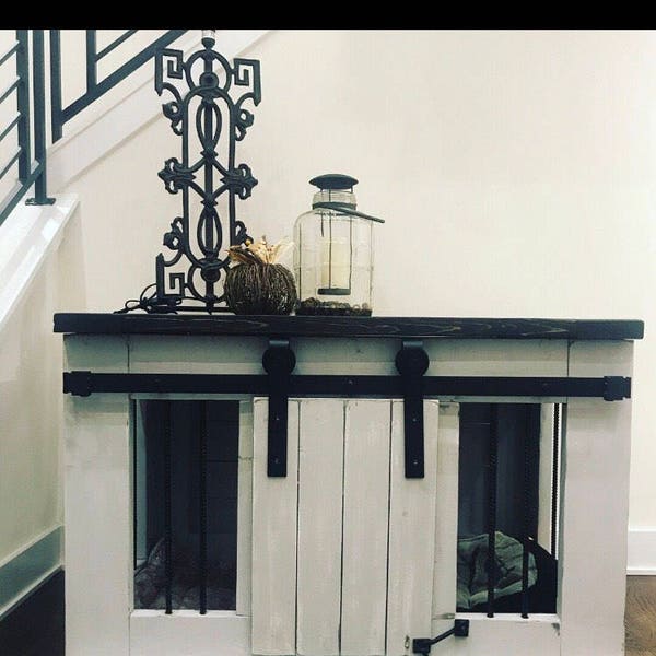 Single Door Wooden Dog Crate RUSTIC FINISH, Painted Finish, stained