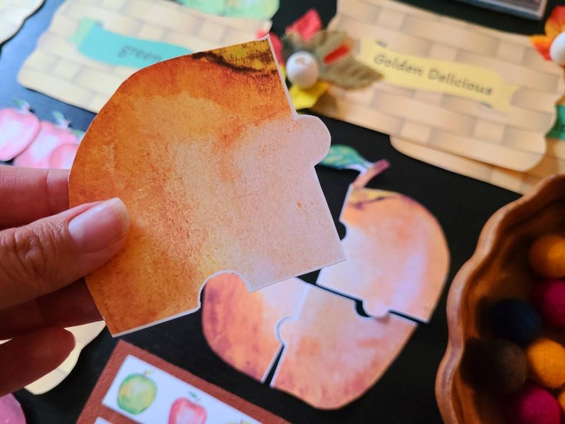 Apple Color Sorting Apple Toddler Puzzles Apple Patterns Printable Montessori Math Preschool Fall Activity Homeschool Fall Apples image 7