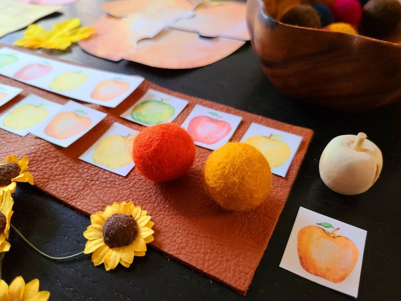 Apple Color Sorting Printable: Montessori Toddler Puzzles (PDF Download ...
