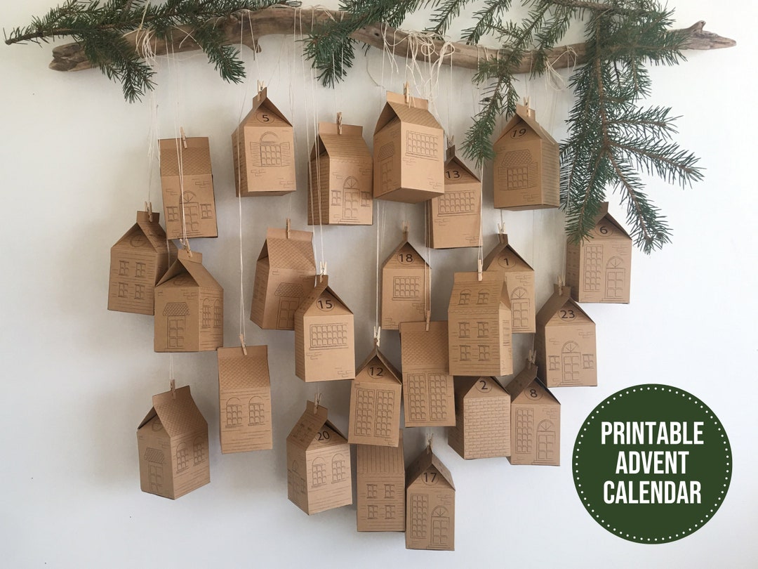 Printable Advent Calendar, Countdown to Christmas, Paper Christmas