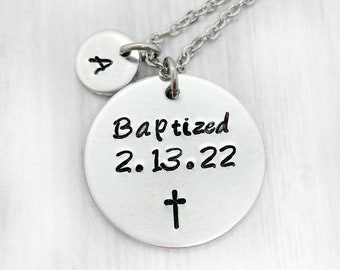 Baptism necklaces, baptized necklaces, baptism, teen baptism necklaces, adult baptism gift,  Christian necklace, confirmation date necklaces