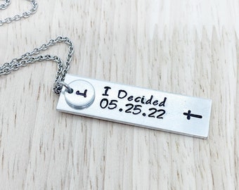 I decided necklaces, baptism necklaces, men baptism gifts, men baptism necklaces, teen baptism necklaces, adult baptism gift, baptism gift