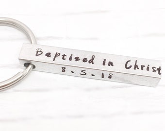 Baptized in Christ keychain, baptized necklace, baptism, baptism necklace, adult baptism keychain, baptism keychain, man baptism gift