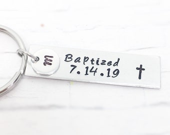 Baptized keychain, baptism keychain, baptism gift, baptism, adult baptism gift, men baptism keychain, religious jewelry,christian keychains