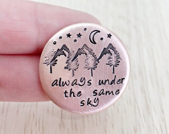 Always under the same sky, army wife token, military husband gift, long distance couple token, love token, couple token, deployment gifts,