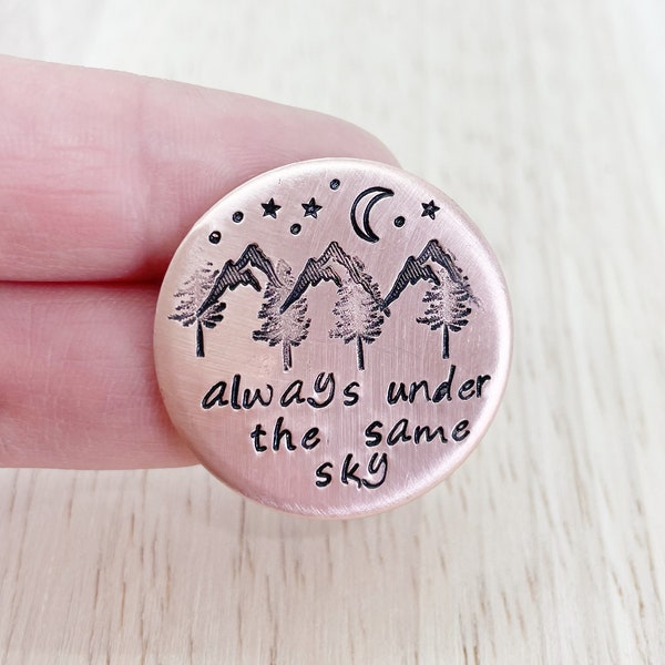 Always under the same sky, army wife token, military husband gift, long distance couple token, love token, couple token, deployment gifts,