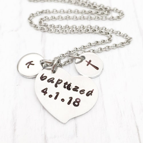 Baptized Necklaces Girl Baptism Gift Baptism Necklace Girl Etsy