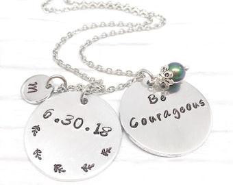 Be courageous, JW necklace, JW baptism, confirmation gift, baptism necklaces, baptism gift girl, adult baptism gift, adult religious necklac