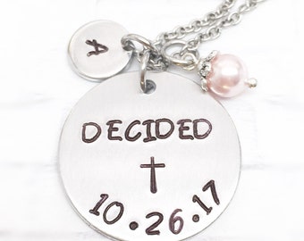 Baptism necklace, JW baptism, decided necklace, baptism necklace, teen baptism necklace, adult baptism gift, cross necklace, baptism gift