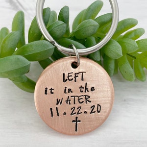 Left it in the water, baptism gifts, adult baptism gift, men baptism keychain, religious jewelry, christian keychains, religious gifts image 3