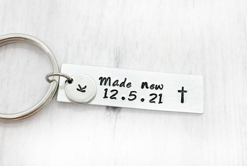 Made new keychains, baptism keychain, men baptism keychains, adult baptism gift, Christian keyring, teen baptism gifts, baptism gifts image 4