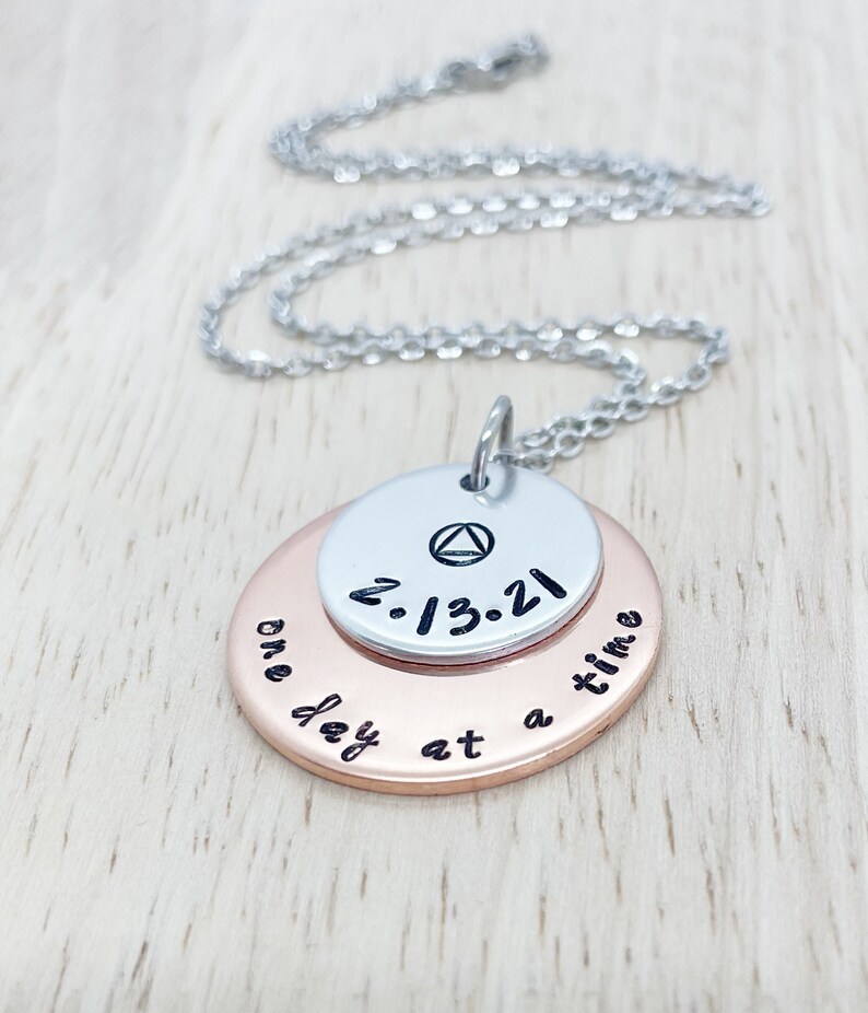 Sobriety Necklace Sobriety Gift Sober Necklaces Aa Chip Etsy
