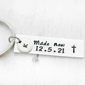 Made new keychains, baptism keychain, men baptism keychains, adult baptism gift, Christian keyring, teen baptism gifts, baptism gifts image 1