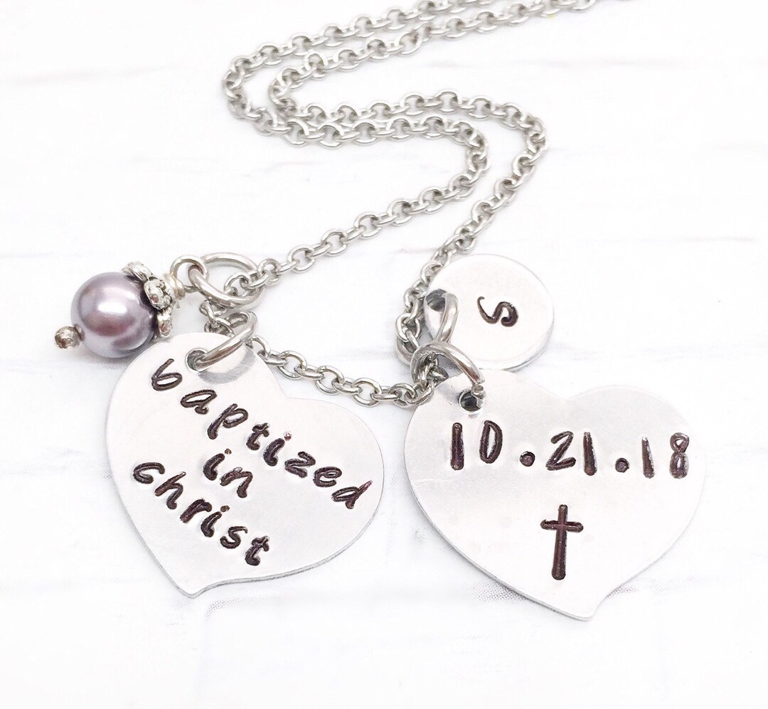 Baptized in Christ Baptism Necklaces Baptism Gifts Decided Etsy