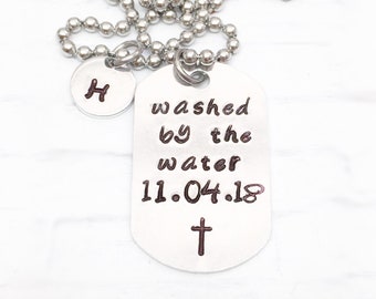 Washed by the water, baptism necklaces, men washed gifts, men baptism necklaces, teen baptism necklaces, adult baptism gift, baptism gift