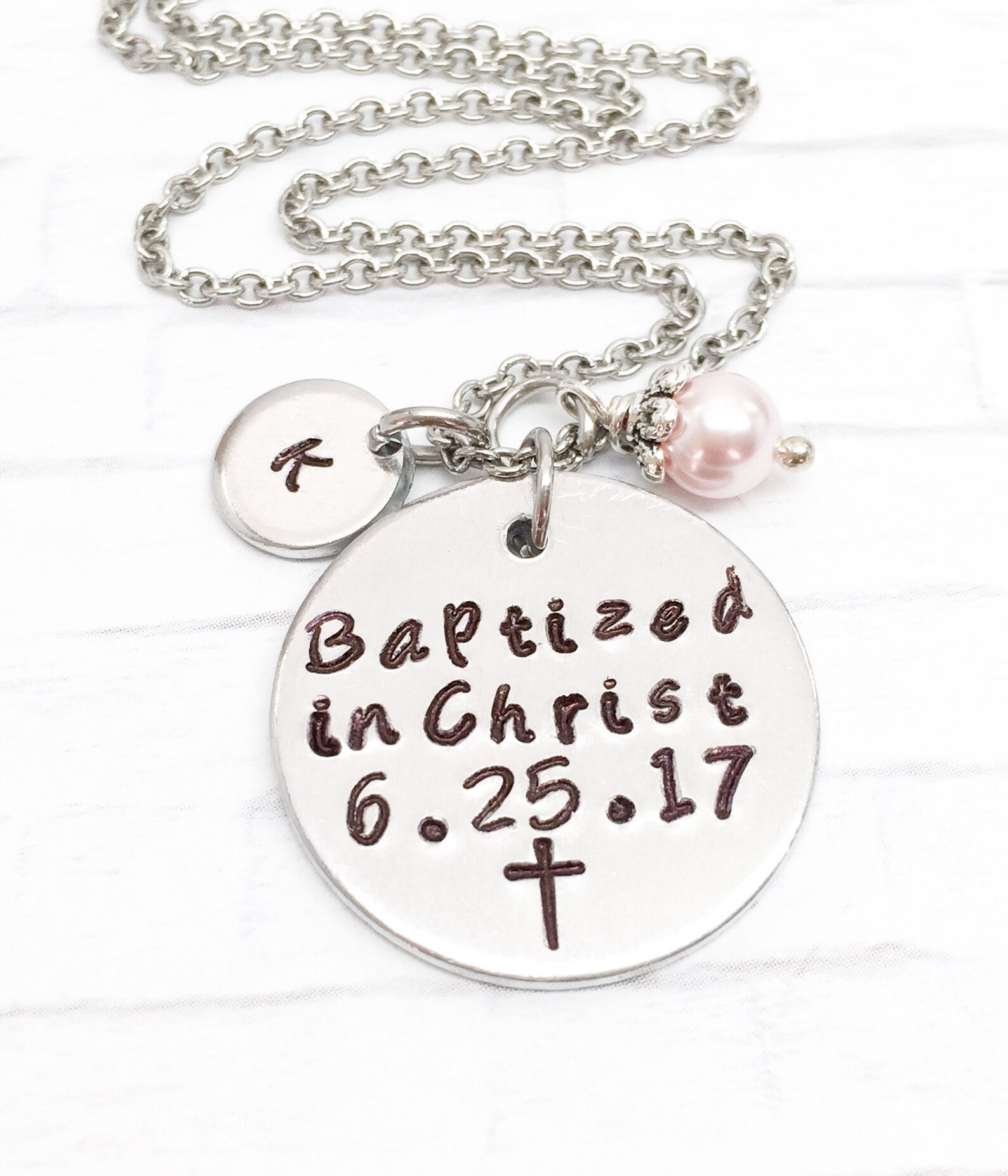 Catholic baptism necklace Clearance