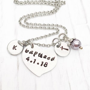 Baptized necklace, women baptism, baptism necklace, baptism necklace, teen baptism necklace, adult baptism gift, cross necklace, baptism gif