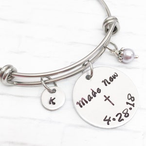 Made new bracelets, baptized bracelets, adult baptism gifts, religious jewelry, baptism bracelets, Christian bracelet, girl baptism gifts
