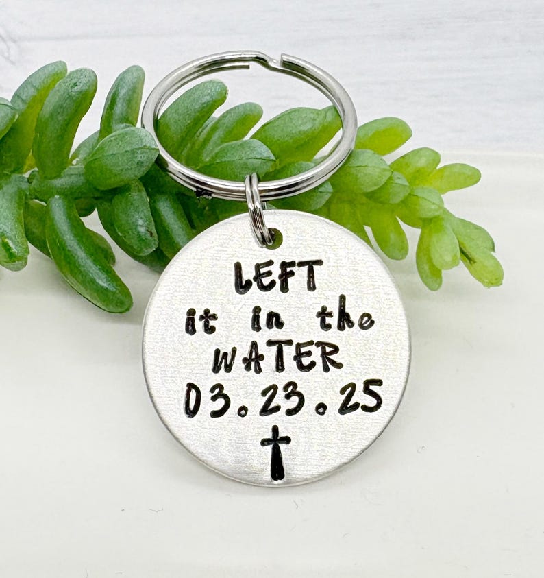 Left it in the water, baptism gifts, adult baptism gift, men baptism keychain, religious jewelry, christian keychains, religious gifts image 5