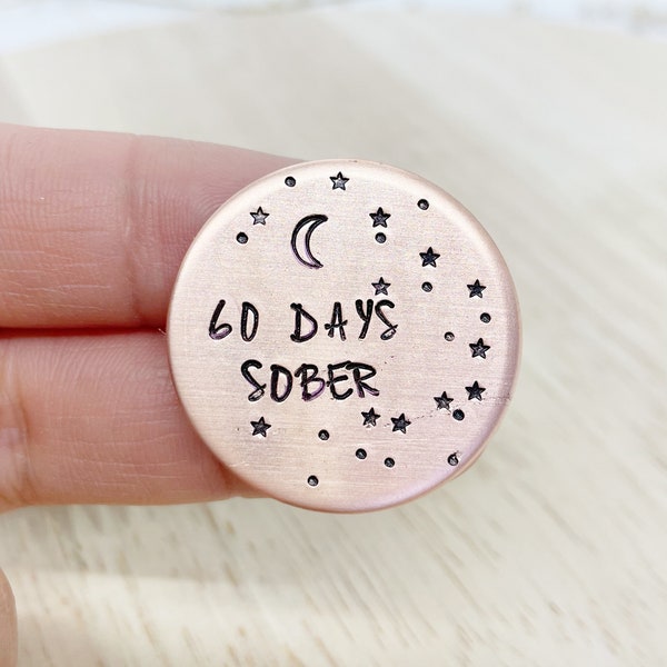 60 days sobriety gift, sobriety chip, recovery, sobriety keychain, aa chips, medallion, sober gifts, recovery gifts, sobriety coin, as coins