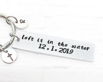 Left it in the water, baptism keychain, man baptism keychain, adult baptism gift, Christian keyring, teen baptism gifts, baptism gifts