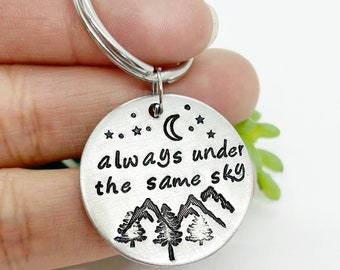 Always under the same sky, army wife token, military husband gift, long distance couple token, love token, couple token, deployment gifts