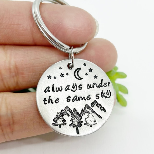 Always under the same sky, army wife token, military husband gift, long distance couple token, love token, couple token, deployment gifts