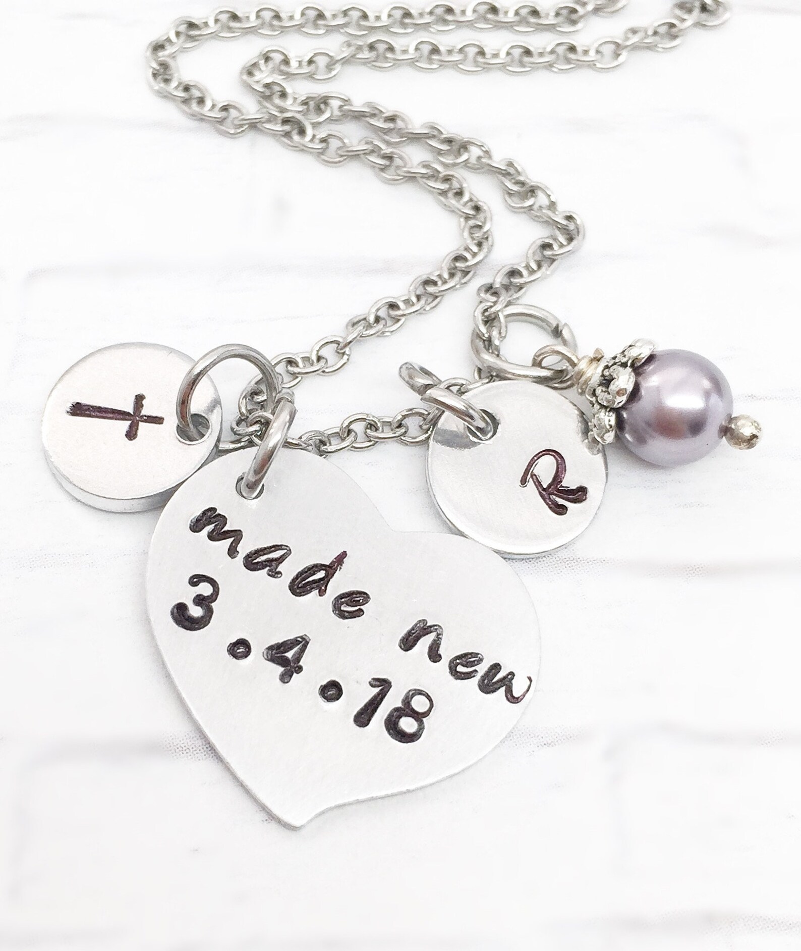 Made New Necklace Baptism Gift Girl Baptism Necklace Adult Etsy